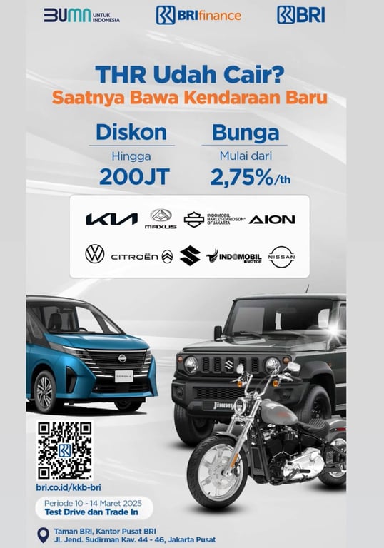 THR Cair, Kendaraan Baru Jadi Ada Dengan Promo Spesial BRI Finance